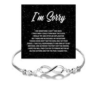 KOLSTRAW I'm Sorry Gifts For Her Infinity Heart Bracelet, Sorry Gift, Apology Bracelet Card, Forgive Me Jewelry, Sorry Partner With Heartfelt Message & Elegant Box, Infinity Bracelet, Stainless Steel