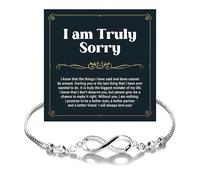 KOLSTRAW I'm Sorry Gifts For Her Infinity Heart Bracelet, Sorry Gift, Apology Bracelet Card, Forgive Me Jewelry, Sorry Partner With Heartfelt Message & Elegant Box, Infinity Bracelet, Stainless Steel