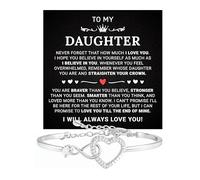 KOLSTRAW To My Daughter Bracelet From Mom Or Dad With Heartfelt Message & Box Graduation Gifts For Daughter, Graduation Gift, Father Daughter Bracelet, Birthday, Christmas Gifts For Daughter, Bracelet