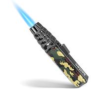 Koltec Torch Lighter, Jet Flame, Butane Gas, Windproof, Adjustable, Safety Lock, Zinc Alloy, A-Metal Camouflage