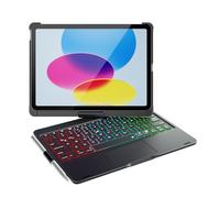 Kolude iPad 10th Generation Case with Keyboard for iPad 10.9“2022,Touch Keyboard for iPad 10th Generation - 7 Color Backlight, 360° Rotatable Protective Cover with Pencil Holder