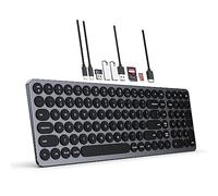 Kolude USB C Docking Station Wired Full Size Computer Keyboard, 9 in 1 USB C Hub Triple Display,USB C to HDMI Adapter with 4K HDMI, 100W PD, 4USB for MacBook Pro/Air Dell HP ASUS, etc- Black
