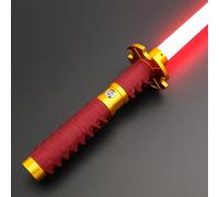 Kolulere Light Saber Dueling Light Sabers with 12 RGB Colors 16 Sound Fonts, Motion Control Smooth Swing Metal Handle and Replaceable Blade, Force FX Light Sabers for Adults(Gold)