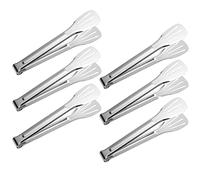 KOLUZ Serving Tongs, 6 Pcs Stainless Steel Cooking Tongs, Food Safe 304 Stainless Steel Cooking Tongs, Kitchen Tongs, Buffet Tongs for Kitchen, Air Fryer, Toaster, BBQ,9Inch
