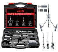 Kolvoii Cylinder Hone Tool Set with Tool Box, Adjustable Engine Cylinder Honing Tool for Sizes 3/4" to 7" Cylinders, 1-1/8", 3" and 4" Diameters with Extra 11 Piece Replacement Honing Stones 220 Grit