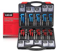 Kolvoii Helicoil Thread Repair Kit 320-Piece, Metric & SAE HSS Drill Bits Tap Set, Spark Plug Engine Stud Insert for Automotive Rethreading Restorer Tool