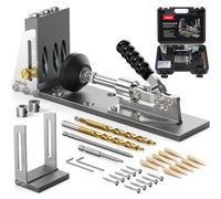 Kolvoii Pocket Hole Jig Kit, Pocket Screw Jig for Fast and Easy Way to Join Strong and Hidden Wood Joints