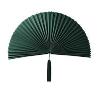 KOLWOVEN Over The Bed Bedroom Wall Decor Above Bed- Bohemian Wall Decor- Large 32" X 16" Wall Hanging Fan - Large Bamboo Fan (Dark Teal)