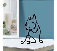 kolymax Metal Dog Minimalist Art Wall Sculpture, Abstract Metal Wire Geometric Dog Line Drawing Art Statue, black, 10.6*14.2CM