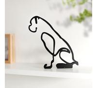 KOLYMAX Minimalist Wall Sculpture Abstract Metal Wire Geometric Line Drawing Art Statue (Boxing Dog)