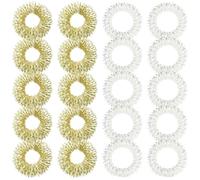 KOLZEMV 20 Acupressure Rings, Finger Massage Rings, Pointy Sensory Rings for Acupuncture, Silent Stress Reducer and Massager, Stress Reducer