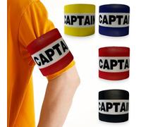 KOLZEMV 4 Pieces Captain Football Band Professional Football Captain's Headband Football Captain's Band Adjustable Elastic Adjustable Elastic Cuff Velcro for Children Adults Sport Football