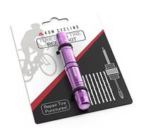KOM Cycling Tubeless Tire Repair Kit for Bikes - 8 Colors! Fixes Mountain Bike and Road Bicycle Tire Punctures - Includes Tire Repair Fork and Reamer, 8 Bacon Strips. Tubeless Repair Made Easy