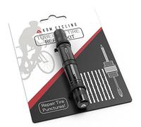 KOM Cycling Tubeless Tyre Repair Kit for Bikes - 8 Colors! Fixes Mountain Bike and Road Bicycle Tyre Punctures - Includes Tyre Repair Fork and Reamer, 8 Bacon Strips. Tubeless Repair Made Easy
