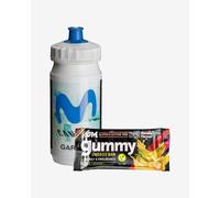 KOM Endurance Gummy 40g + Tacx Daiya Movistar Pro Team 2026 550 ml water bottle pack