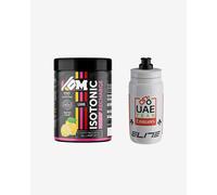 KOM Endurance Isotonic Isotonic Drink Mix 750 g Lemon Flavour + Tacx Daiya UAE Team Emirates 2025 Water Bottle 550 ml