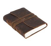 KomalC Handmade Leather Journal/Writing Notebook Diary/Bound Daily Notepad For Men & Women Unlined Paper Medium, writing pad for artist, sketch (7 x 5, Brown Tan)