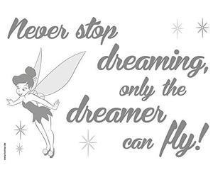 Komar 14001h Disney Never Stop Dreaming Freestyle Deco Sticker - Grey (11-Piece)