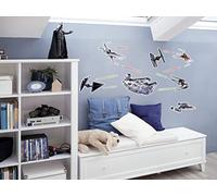 Komar 14022h Decorative Stickers Star Wars Spaceship Size 50 x 70 cm (Width x Height), 15 Pieces, Wall Sticker, Decoration, X-Wing, Millennium Falcon, TIE Fighter-14022h, Colourful