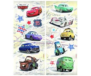Komar 14800 Decorative Sticker Cars 14 x 33 cm 2 Sheets 18 Pieces Removable and Resealable 33 x 14 cm Multi-Coloured
