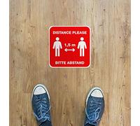 Komar 14811-24 48 High Quality Floor Stickers Distance Size: 31 x 31 cm Non-Slip Keep Distance Sticker, Floor Sticker, Warning Notice, Corona, Safety Distance
