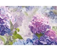 Komar 8-705 368 x 254 cm Otaksa Hydrangea Flower Floral Wallpaper Mural - Purple (Pack of 8)