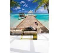 Sea Ocean Beach Photo Wallpaper Wall Mural Pier Palms Pier blue living room