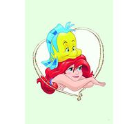 Komar Disney Ariel & Fabius WB080-50 x 70 cm (W x H) Wall Picture, Children's Room, Baby Room, Decoration, Art Print, Without Frame, Multi-Coloured