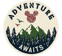 Komar Disney DD1-033 Round Self-Adhesive Non-Woven Photo Wallpaper Mickey Adventure Diameter 125 cm Retro Wall Sticker for Children's Room