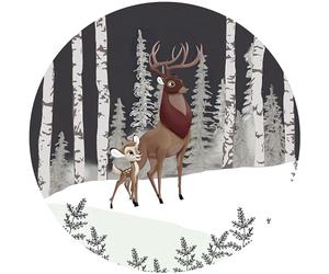 Komar Disney DOT Round Self-Adhesive Non-Woven Photo Wallpaper Bambi Great Prince Diameter 125 cm Deer, Baby Room, Baby Wallpaper, Children's Room, Wall Sticker DD1-014