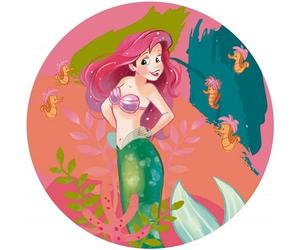 Komar Disney DOT Round Self-Adhesive Non-Woven Photo Wallpaper Disney Ariel Happy Coral Diameter 125 cm Mermaid Children's Wallpaper Children's Bedroom Wall Sticker DD1-017