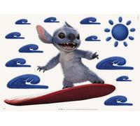 Komar Wall Sticker Disney Stitch Live Action Hit the Waves Size 70 x 50 cm (13 Pieces) Wall Stickers Children's Room Wall Decoration Blue