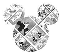Komar Disney Self-Adhesive and Contour Cut Fleece Photo Wallpaper Mickey Head Comic Cartoon - Size: 127 x 127 cm - Wall Sticker, Children's Room Decoration, Design