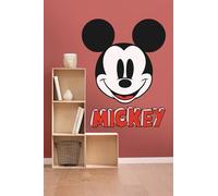 Komar Disney self-Adhesive and Contour-Cut Fleece Photo Wallpaper Mickey Smile XXL - Size: 127 x 200 cm - Wall Sticker, Children's Room