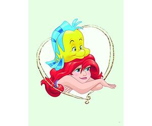 Komar Disney Wall Picture | Ariel & Fabius | Children's Room Decoration Art Print | Without Frame | WB080-30x40 | Size: 30 x 40 cm (Width x Height)