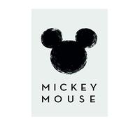 Komar Disney Wall Picture Mickey Mouse Silhouette | Children's Room Decoration | Size 30 x 40 cm (Width x Height) | Without Frame | WB044-30 x 40 cm