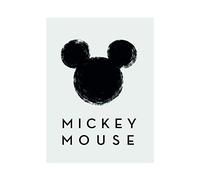 Komar Disney Wall Picture Mickey Mouse Silhouette | Children's Room Decoration | Size 40 x 50 cm (Width x Height) | Without Frame | WB044-40 x 50 cm
