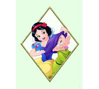 Komar Disney Wall Picture Snow White & Dopey | Children's Room Decoration Art Print | No Frame | WB082-30x40 | Size: 30 x 40 cm (Width x Height)
