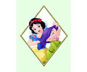 Komar Disney Wall Picture Snow White & Dopey | Children's Room Decoration Art Print | No Frame | WB082-30x40 | Size: 30 x 40 cm (Width x Height)