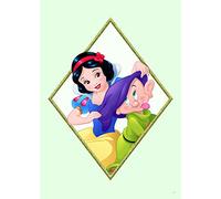 Komar Disney Wall Picture Snow White & Dopey | Children's Room Decoration Art Print | Without Frame | WB082-50x70 | Size: 50 x 70 cm (Width x Height)