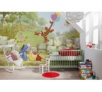 Komar Disney Winnie Pooh Ballooning Wallpaper Mural, Vinyl, Multi-Colour, 368 x 0.2 x 254 cm