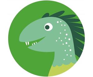 Komar DOT D1-068 Round and Self-Adhesive Non-Woven Photo Wallpaper - Little Dino Velo - Diameter 125 cm - Dinosaur, Comic Wall Sticker for Children's Room