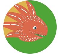 Komar DOT D1-069 Round and Self-Adhesive Non-Woven Photo Wallpaper - Little Dino Proto - Diameter 125 cm - Wall Sticker Dinosaur Wall Sticker for Children's Room