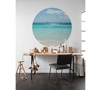 Komar DOT D1-082 Round and Self-Adhesive Non-Woven Photo Wallpaper - Lagoon - Diameter 125 cm - Beach, Sea, Wallpaper, Wall Sticker, Bedroom, Living Room, Wall Decoration