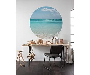 Komar DOT D1-082 Round and Self-Adhesive Non-Woven Photo Wallpaper - Lagoon - Diameter 125 cm - Beach, Sea, Wallpaper, Wall Sticker, Bedroom, Living Room, Wall Decoration