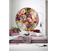 Komar Dot D1-102 Round and Self-Adhesive Non-Woven Photo Wallpaper - Frescas - Diameter 125 cm - Floral, Flowers, Wallpaper, Wall Sticker, Bedroom, Living Room, Wall Decoration