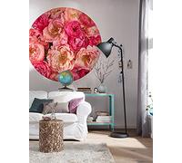 Komar DOT Round and Self-Adhesive Non-Woven Photo Wallpaper - Roseraie - Diameter 125 cm - Flowers, Roses, Wallpaper, Wall Sticker, Bedroom, Living Room, Wall Decoration - D1-101