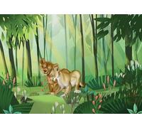 Komar DX8-029 Fleece Photo Wallpaper Lion King Love Size: 400 x 280 cm (Width x Height), Band Width 50 cm (Width x Height)