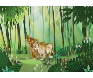 Komar DX8-029 Fleece Photo Wallpaper Lion King Love Size: 400 x 280 cm (Width x Height), Band Width 50 cm (Width x Height)