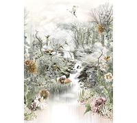 Wall mural photo wallpaper 254x184cm Large decor White nature Japanese garden